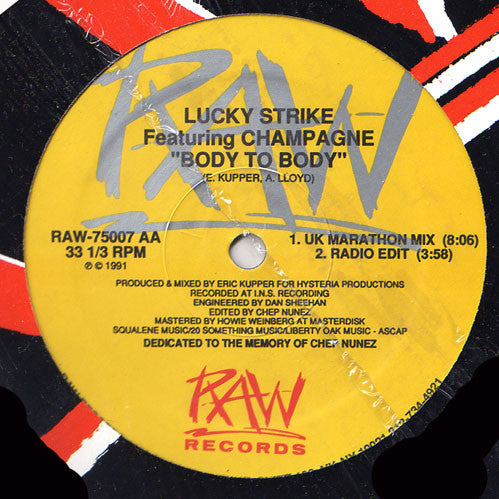 Lucky Strike Featuring Champagne (26) : Body To Body (12")