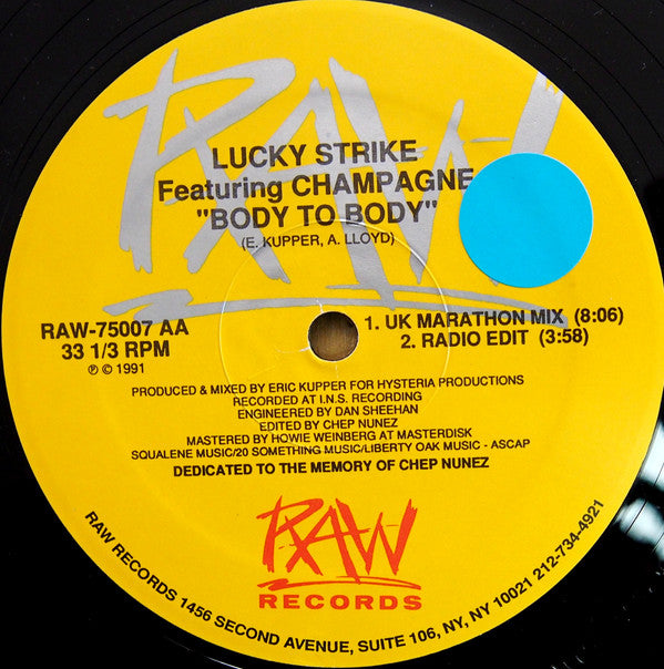 Lucky Strike Featuring Champagne (26) : Body To Body (12")