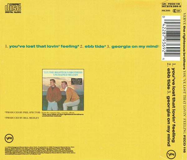 The Righteous Brothers : You've Lost That Lovin' Feeling (CD, Single)