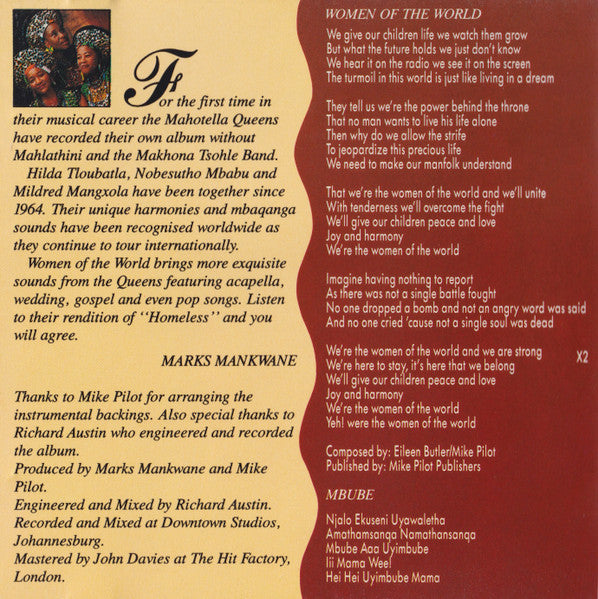 Mahotella Queens : Women Of The World (CD, Album)
