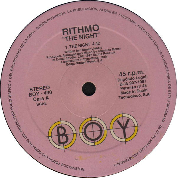 Rithmo : The Night (12")