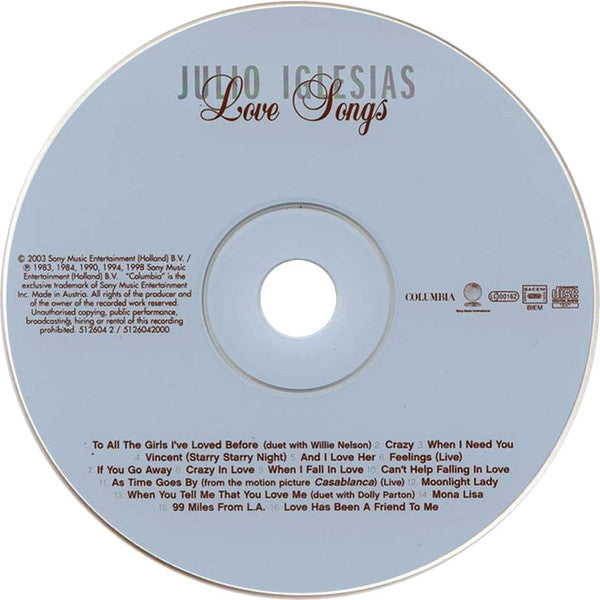 Julio Iglesias : Love Songs (CD, Comp)