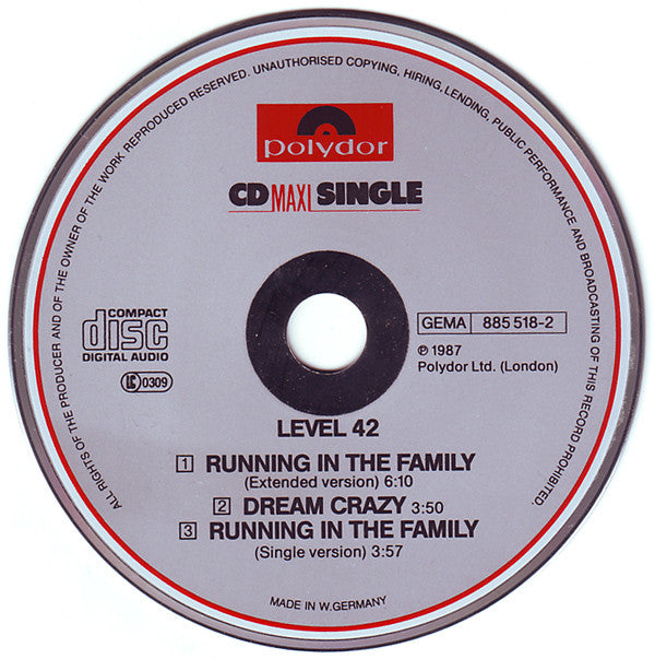 Level 42 : Running In The Family (CD, Maxi)