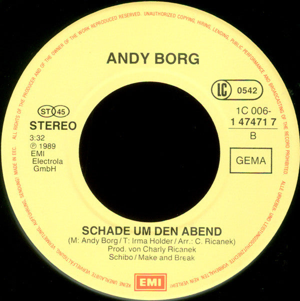 Andy Borg : Schenk Mir Nur Diese Nacht (7", Single)
