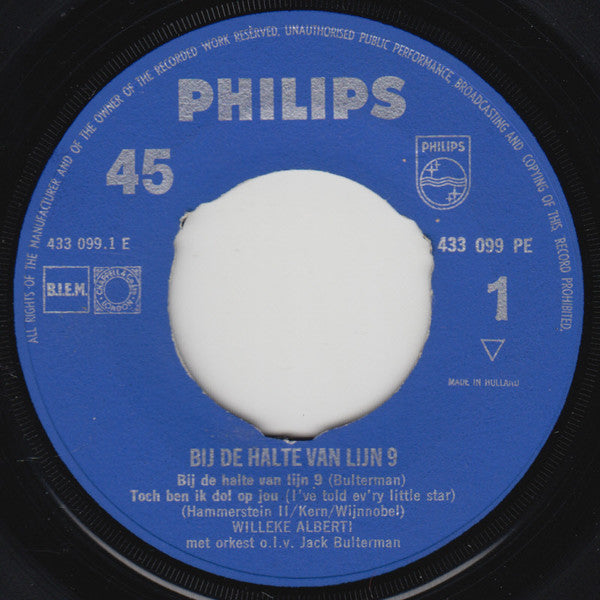 Willeke Alberti Met Orkest o.l.v. Jack Bulterman : Bij De Halte Van Lijn 9 (7", EP)