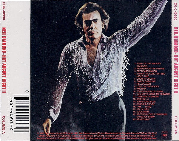 Neil Diamond : Hot August Night II (CD, Album, RE)