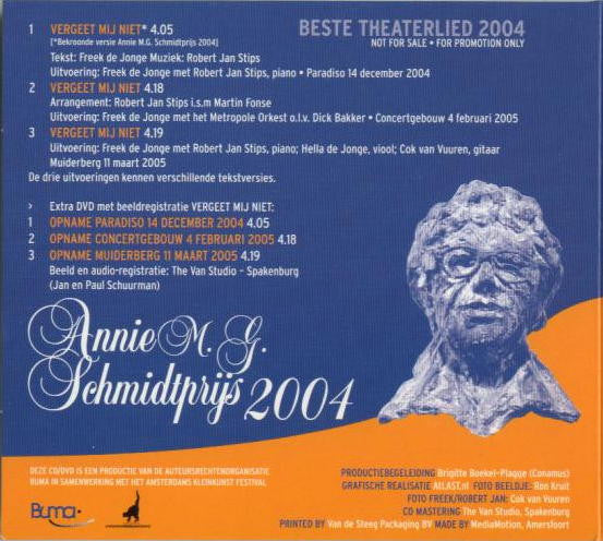 Freek de Jonge : Annie M.G. Schmidtprijs 2004 (CD + DVD + Promo)