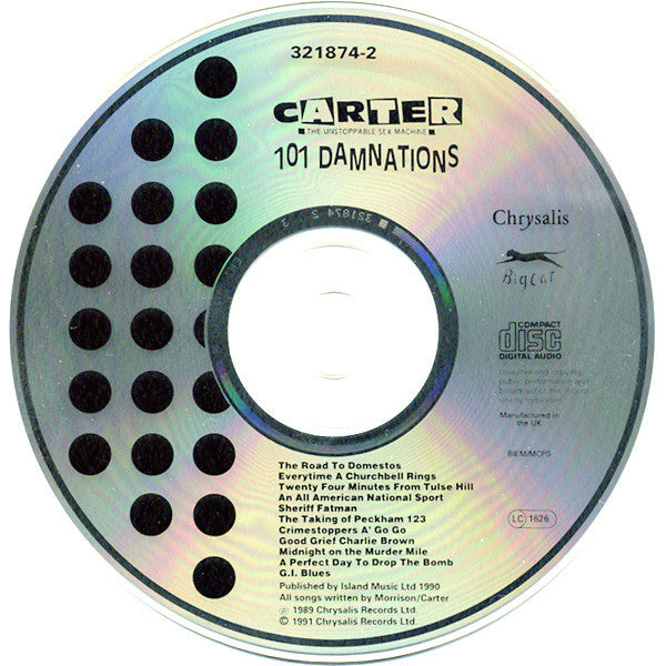 Carter The Unstoppable Sex Machine : 101 Damnations (CD, Album, RE)