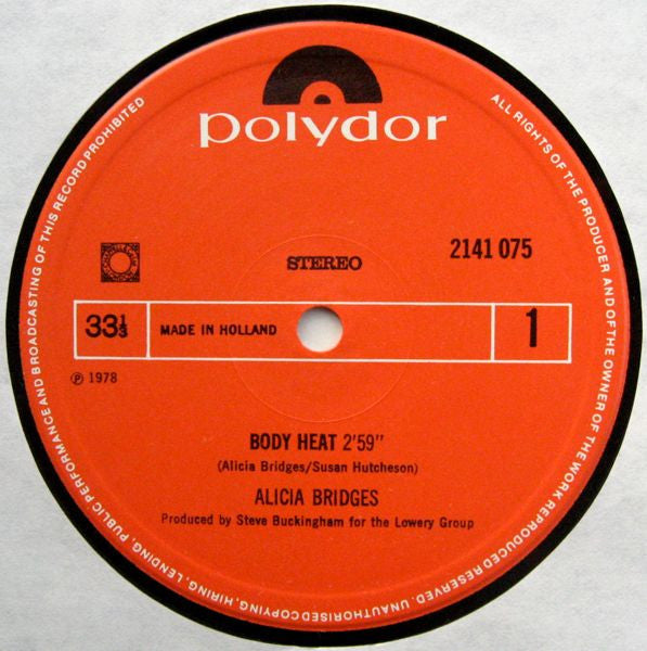Alicia Bridges : Body Heat (12")