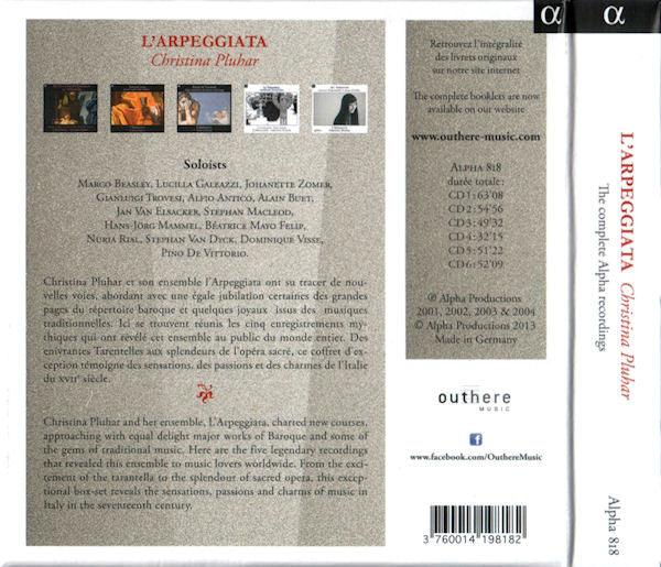 L'Arpeggiata, Christina Pluhar Featuring Marco Beasley, Lucilla Galeazzi, Johannette Zomer, Gianluigi Trovesi : The Complete Alpha Recordings (6xCD, RE + Box, Comp)