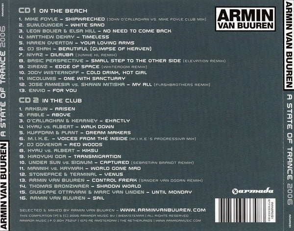 Armin van Buuren : A State Of Trance 2006 (2xCD, Mixed)