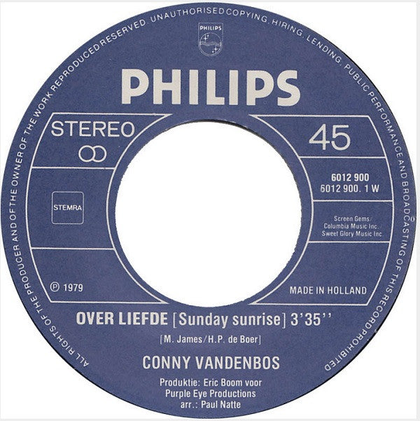 Conny Vandenbos : Over Liefde (7", Single)