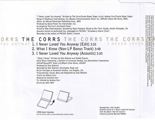 The Corrs : I Never Loved You Anyway (CD, Maxi, Ltd)