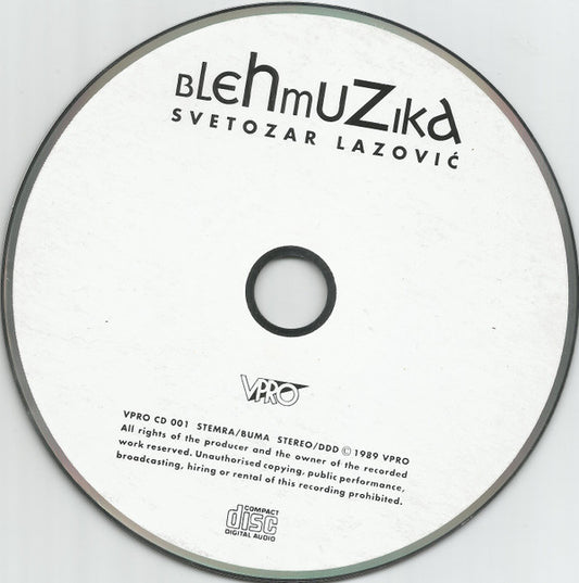 Svetozar Lazović : Blehmuzika (CD, Album)