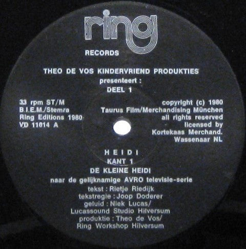 Heidi (14) : Heidi 1, De Kleine Heidi (LP, Album)
