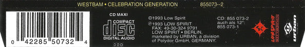 WestBam : Celebration Generation (Chapter 1) (CD, Maxi)