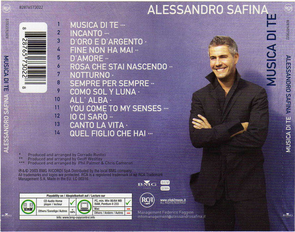 Alessandro Safina : Musica Di Te (CD, Album, Copy Prot.)