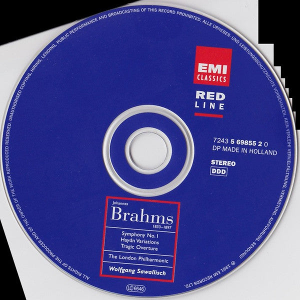Johannes Brahms, London Philharmonic Orchestra, Wolfgang Sawallisch : Symphony No. 1 / Haydn Variations / Tragic Overture (CD, Album, Comp)