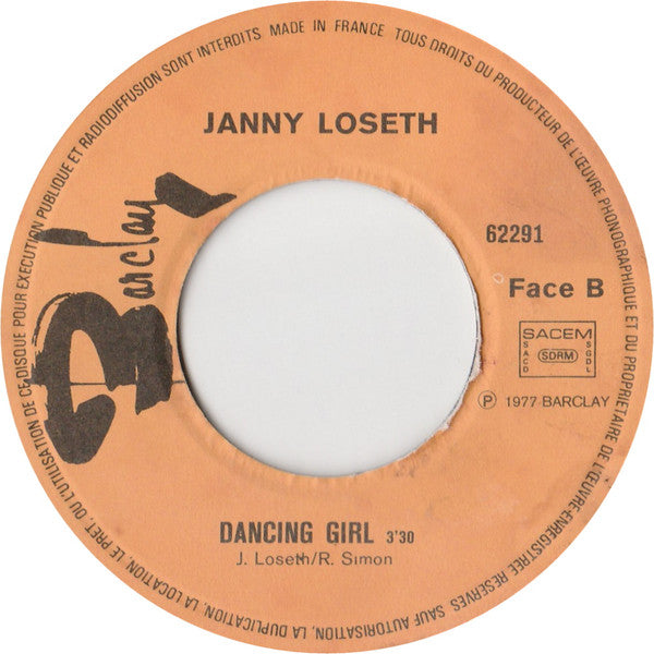 Janny Loseth : I Wished I Was A Poet / Dancing Girl (7", Single)