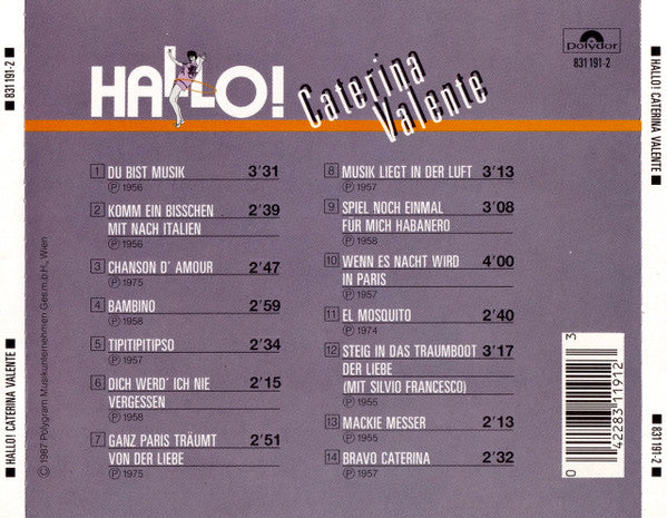 Caterina Valente : Hallo! (CD, Comp)