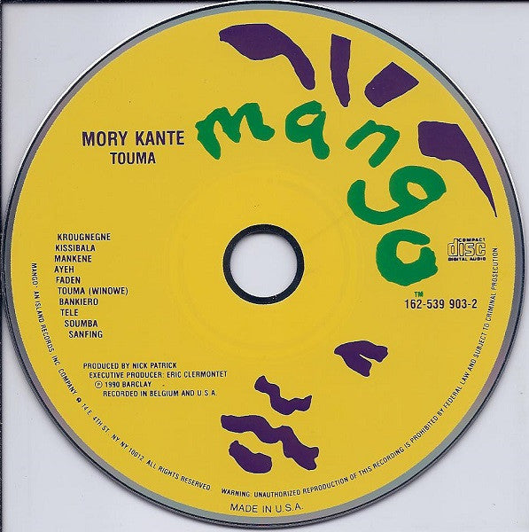 Mory Kanté : Touma (CD, Album)