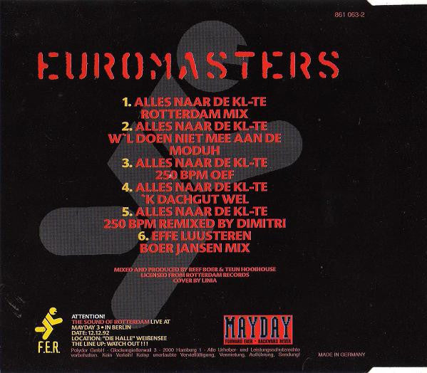 Euromasters : Alles Naar De Kl--te (CD, Maxi)