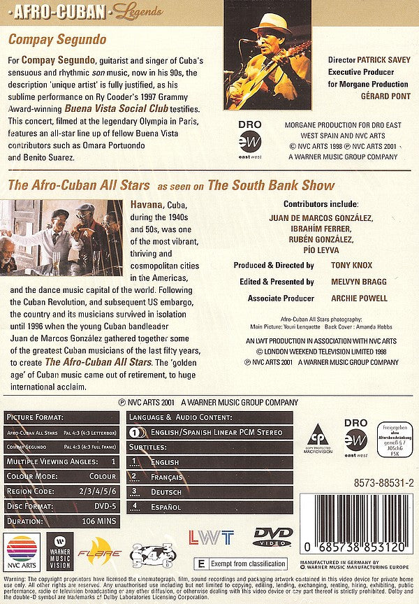 Afro-Cuban All Stars, Compay Segundo : Afro-Cuban Legends (DVD-V, PAL)