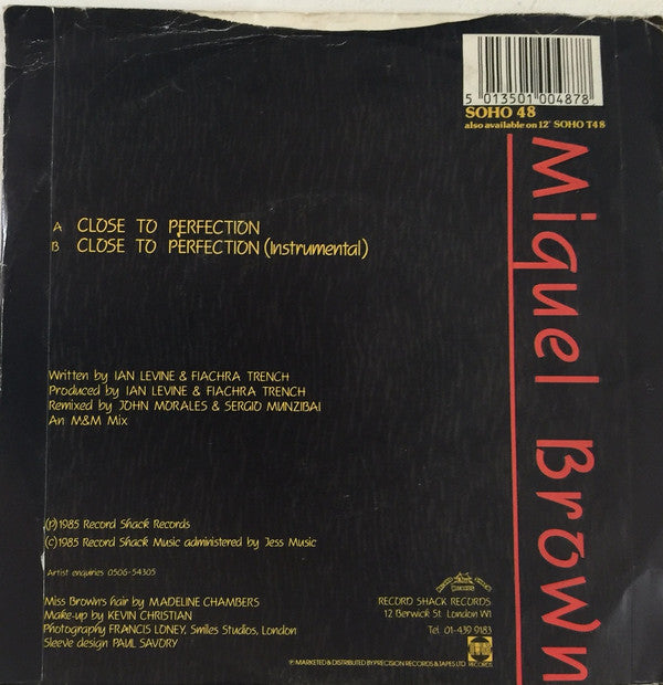 Miquel Brown : Close To Perfection (7", Single)