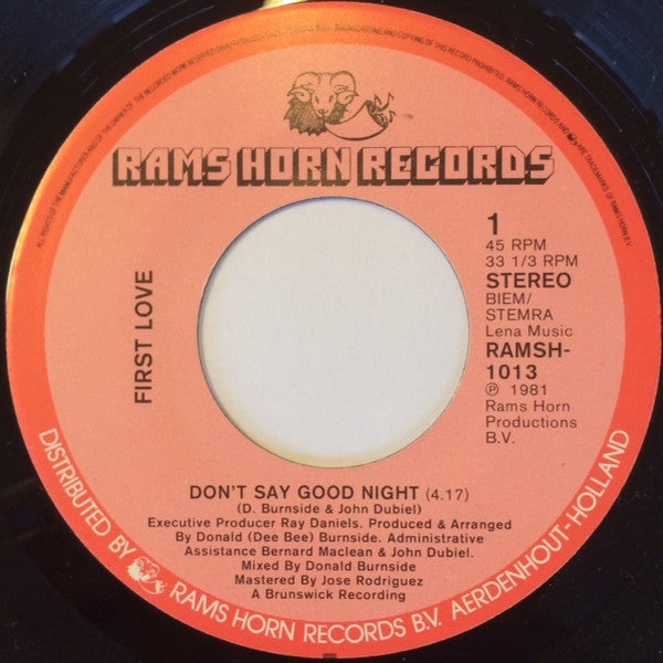First Love : Don't Say Goodnight (7", Single)