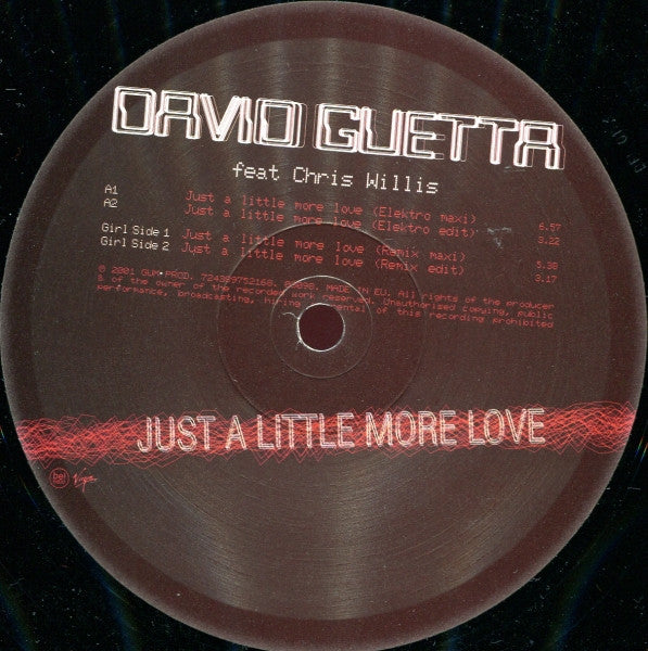 David Guetta : Just A Little More Love (12")