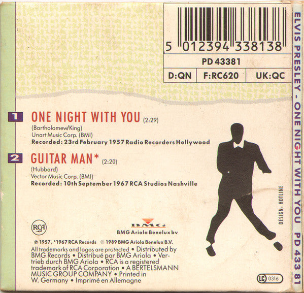 Elvis Presley : One Night With You (CD, Mini, Single)