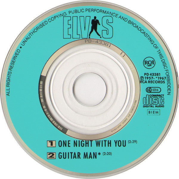 Elvis Presley : One Night With You (CD, Mini, Single)