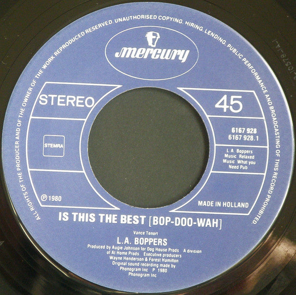 L.A. Boppers : Is This The Best (Bop-Doo-Wah) (7", Single)