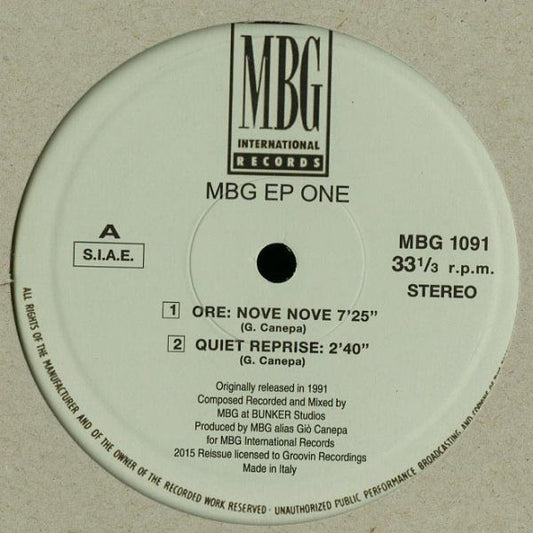 MBG : EP One (12", EP, RE)
