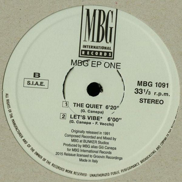 MBG : EP One (12", EP, RE)
