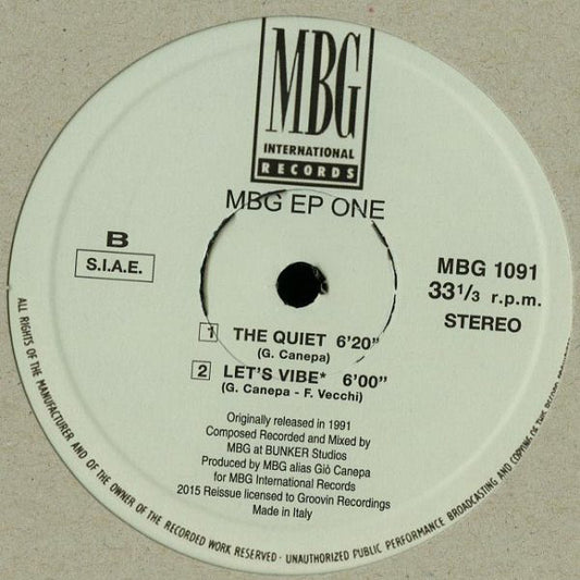 MBG : EP One (12", EP, RE)