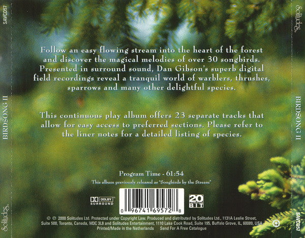 Dan Gibson : Birdsong II (CD, Album, RE)
