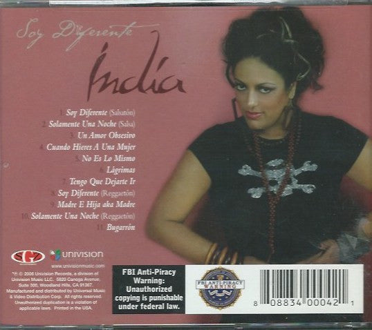 India : Soy Diferente (CD, Album)