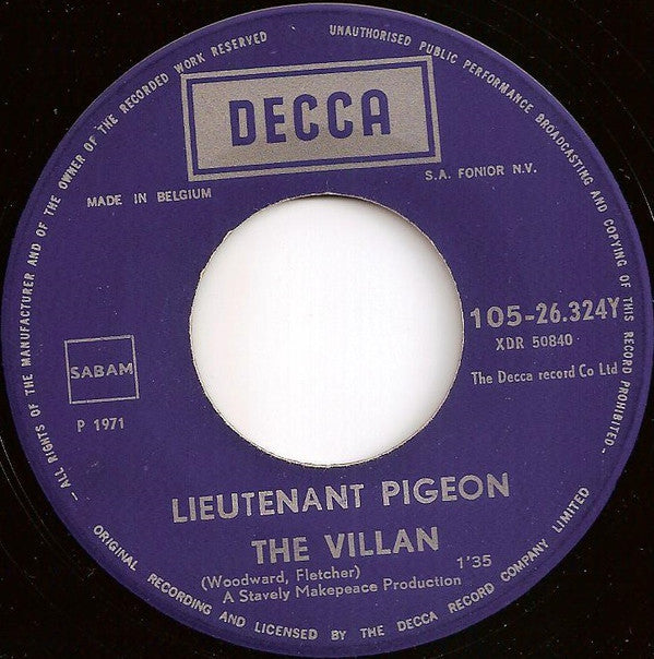 Lieutenant Pigeon : Mouldy Old Dough / The Villan (7", Single, Fol)