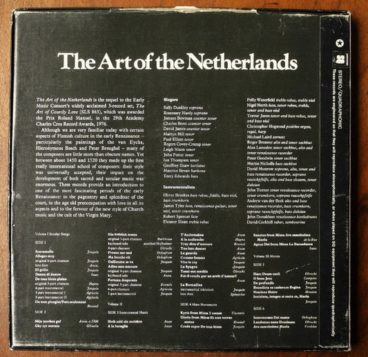 The Early Music Consort Of London, David Munrow : The Art Of The Netherlands (3xLP, Album, Quad + Box)