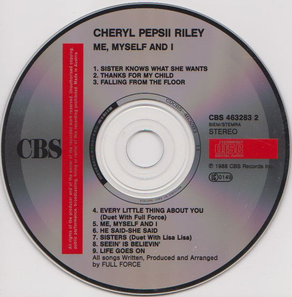 Cheryl Pepsii Riley : Me Myself And I (CD, Album)