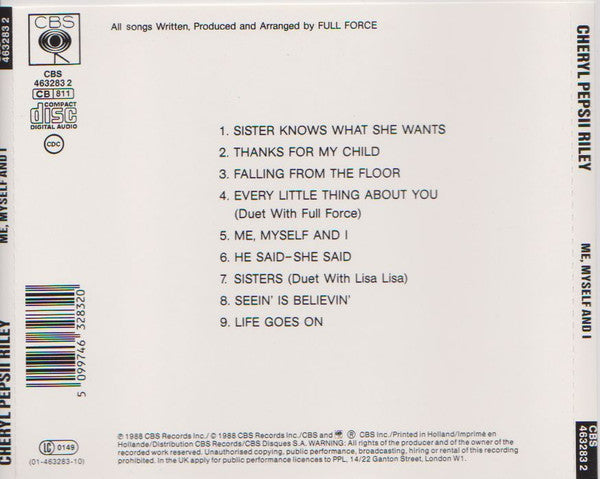 Cheryl Pepsii Riley : Me Myself And I (CD, Album)