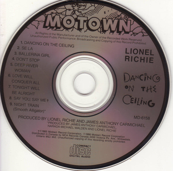 Lionel Richie : Dancing On The Ceiling (CD, Album)