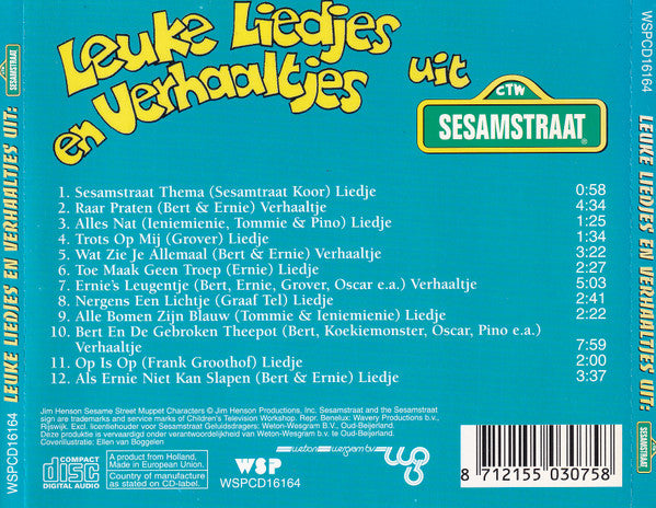 Sesamstraat : Leuke Liedjes en Verhaaltjes uit CTW Sesamstraat (CD, Album, Comp)