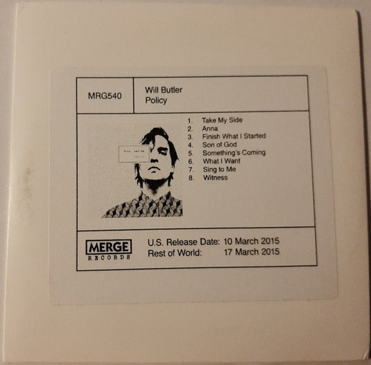 William Butler : Policy (CD, Advance, Album, Promo)