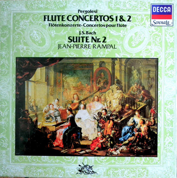 Giovanni Battista Pergolesi / Johann Sebastian Bach, Jean-Pierre Rampal : Flute Concertos No 1 & 2 - Suite Nr. 2 (LP, Comp, RE)