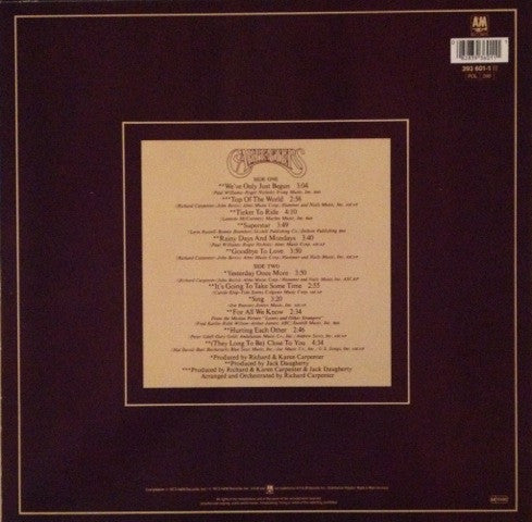 Carpenters : The Singles 1969-1973 (LP, Album, Comp, RE)