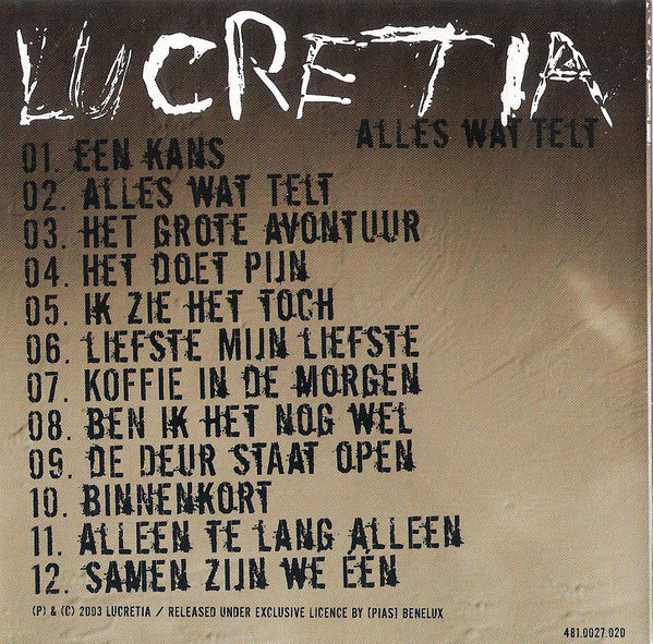 Lucretia : Alles Wat Telt (CD, Album)