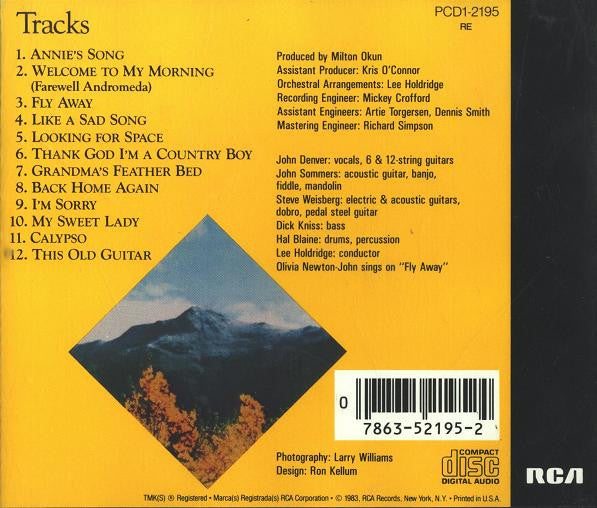 John Denver : John Denver's Greatest Hits Volume 2 (CD, Comp, RE)