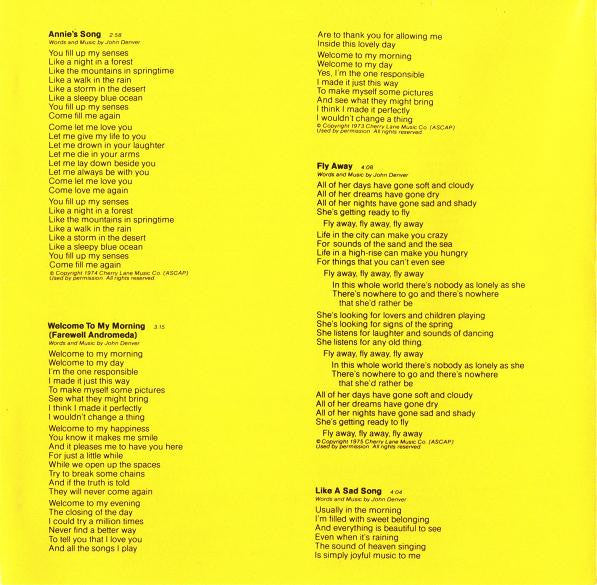 John Denver : John Denver's Greatest Hits Volume 2 (CD, Comp, RE)